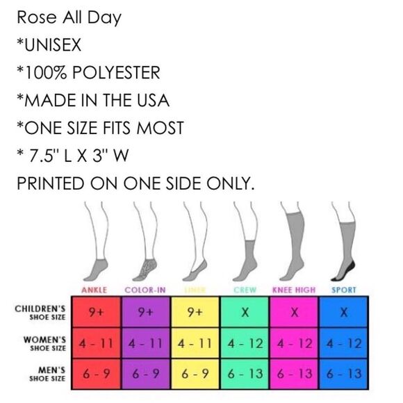 Rose All Day Wine Glass Ankle Socks NWT - Picture 6 of 6